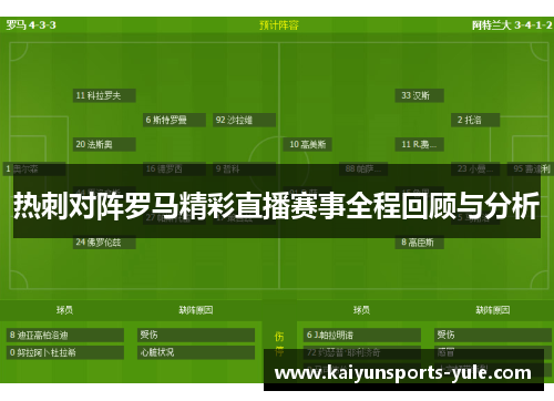 热刺对阵罗马精彩直播赛事全程回顾与分析